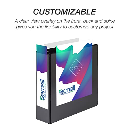 Samsill Durable 3 inch 3 Ring Binder, D Ring Binder, 100% Recycled Chipboard, Black - color: Black, size: 1 Pack, style: 3 Inch