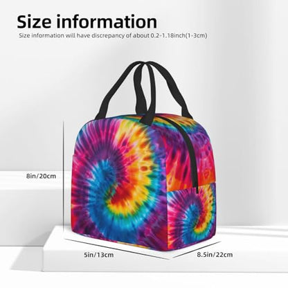 Tie Dye Lunch Box - Insulated Lunch Bags for Kids Boys Girls Reusable Lunch Tote Bags, Perfect for School/Camping/Hiking/Picnic/Beach/Travel - color: Tie Dye