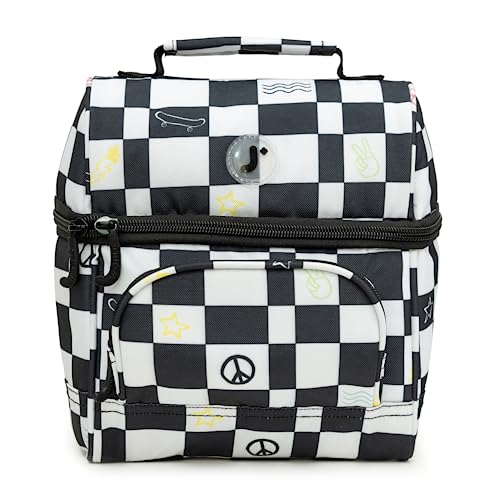 J World Corey Kids Lunch Bag. Insulated Lunch-Box for Boys Girls, Icon Checkers - color: Icon Checkers