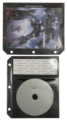CheckOutStore 100 Black CD/DVD Half Sheet Storage 3-Ring Binder Filing Sleeve & Booklet