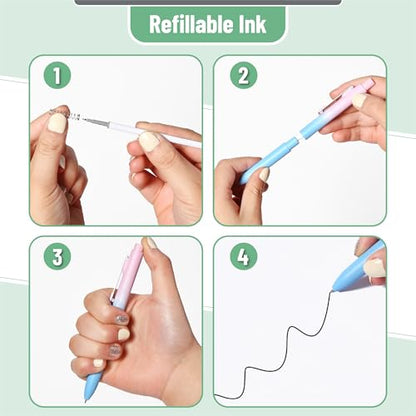 Mr. Pen- Retractable Gel Pens, 10 Pack, Black Ink, Gradient Barrel | Fine Point 0.5 mm, Fast Dry, Smooth Writing, Cute Pens for Drawing, Writing Planner and School Supplies