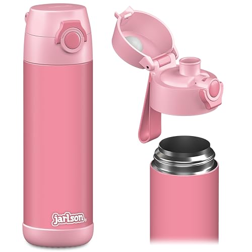 Jarlson® Mali Children's Water Bottle, Thermal Stainless Steel Water Bottle, BPA-Free, Leak-Proof, Children's Bottle with Chug Lid, Bottle for School, Nursery (Pink, 18 oz) - color: Pink, size: 18 Ounces