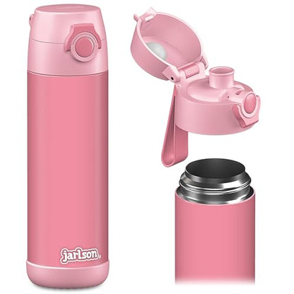 Jarlson® Mali Children's Water Bottle, Thermal Stainless Steel Water Bottle, BPA-Free, Leak-Proof, Children's Bottle with Chug Lid, Bottle for School, Nursery (Pink, 18 oz) - color: Pink, size: 18 Ounces