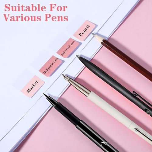 300 Pcs Pink Sticky Index Note Book Tabs, Writable Self-Adhesive Page Tabs, Practical Book Flags for Page Marking, File Classification, Daily Reading Sorting Needs, Essential Study Accessories
