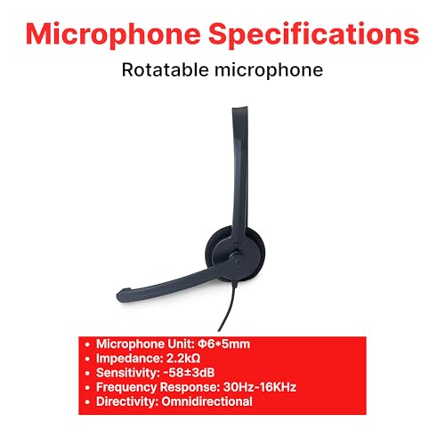 Verbatim Mono 3.5mm Wired Headset with Microphone and in-Line Remote, Black - size: 6.33, style: Mono