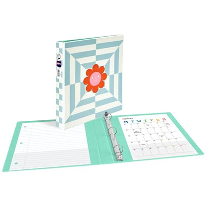 Avery 3 Ring Binder, 1 Inch Round Rings, Retro Collection, Flower Power (26802) - size: 1"