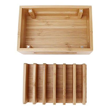 ZJchao Wood Charging Hub for Compact Desk with Cable Routing and Slip Base