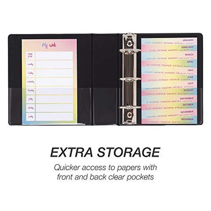 Samsill Durable1 Inch Mini 3 Ring Binder, Round Ring Binder, Holds 5.5 x 8.5 Inch Documents, Customizable Cover, 1" View, Single, Black - color: Black, size: 1" View, style: Single