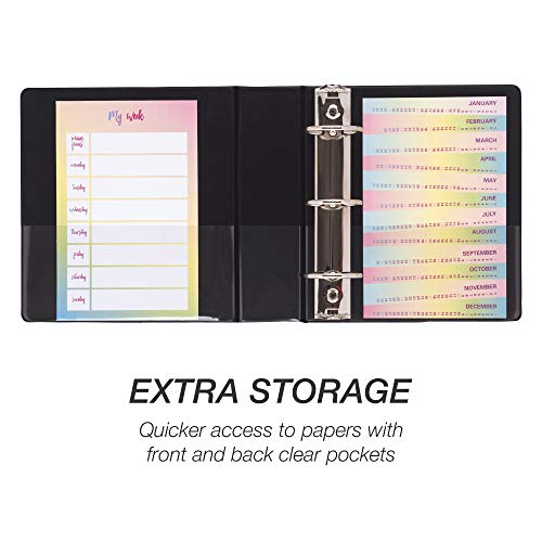 Samsill Economy 2 Inch Mini 3 Ring Binder, Round Ring Binder, Holds 5.5 x 8.5 Inch Documents, Customizable Cover, 2" View, Single, Black - color: Black, size: 2" View, style: Single