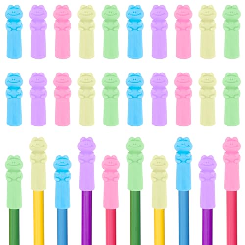 LanMa Frog Pencil Top Erasers, 30 Pack Eraser Caps Pencil Extenders, Cap Pencil Eraser Toppers for Kids, Tip Protectors, Classroom Prizes - color: Frog, size: 30 Pack
