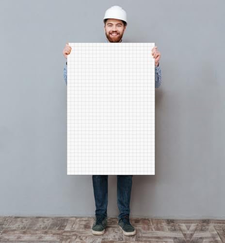 (2-Pack) Graph Paper Pad - 24" x 36" Large Graph Paper, 50 Sheets/100 Pages, 4"x4" Ruled Grid Paper for Engineer Architect Designer Mathematician Draftsmen Sketch House Commercial - size: 2-Pack