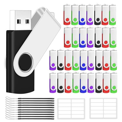 16GB USB Flash Drives Bulk 100 Pack, AreTop USB 2.0 Thumb Drive Bulk | 16GB USB Storage with 100 Pcs Lanyards and Labels, Memory Stick Indicator Design for Data Transfer and Backup - size: 16GB, style: 100PCS