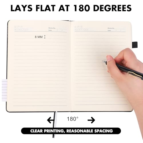 Aodaer 12 Set Lined Notebook Journals with Pens A5 Notebooks 100 GSM College Ruled Hardcover Notebook PU Leather Notepad with Pen Holder for Office School, 5.7 x 8.3 Inches, Black - color: Black