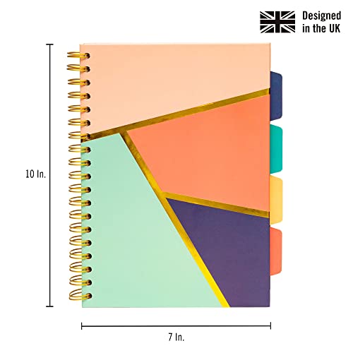 Pukka Pad, Carpe Diem 5-Subject Double Spiral Bound Notebook 3-Pack with Repositionable Dividers - 200 Pages of 80GSM Paper with Perforated Edges – Floral Love, B5 10 X 7in - color: Floral Love, style: Pack of 3