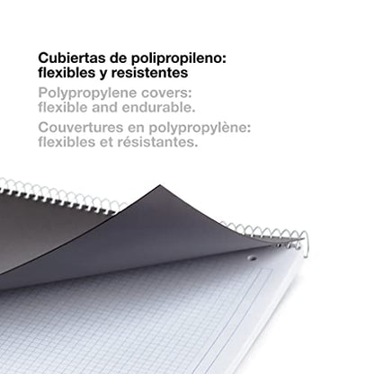 Miquelrius 6 x 8 Wirebound Notebook, 6-Subject, College Ruled, Blue, A5-8.27" x 5.83" (2835)