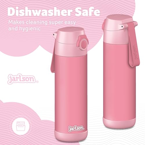 Jarlson® Mali Children's Water Bottle, Thermal Stainless Steel Water Bottle, BPA-Free, Leak-Proof, Children's Bottle with Chug Lid, Bottle for School, Nursery (Pink, 18 oz) - color: Pink, size: 18 Ounces