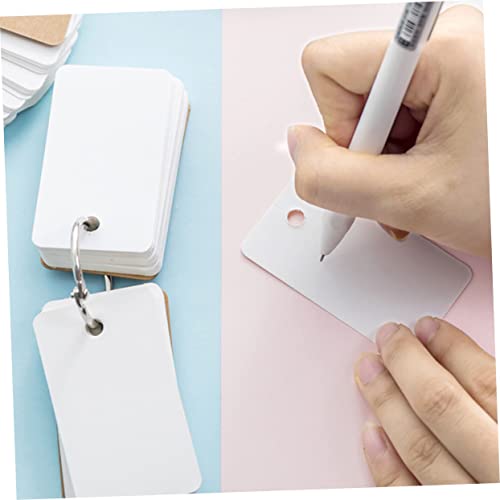 8pcs Portable Memory Cards for Travel Blank Flashcards Binder Ring Flash Cards Notecards for Daily Use - size: 7X4CM