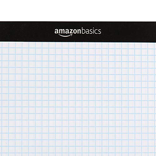 Amazon Basics Quad-Ruled Graph Paper Pad, 4x4 Grid, Perforated Sheets, Letter Size 8.5" x 11", White, 100 Sheets per Pad, 6-Pack (600 Sheets) - size: 6 Pack