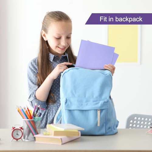 ViVin Sturdy Plastic Folder with Pockets,6 Pack,Heavy Duty Two Pocket 3 Prong Folders,Holds Letter Size Paper,File Folders with Business Card Slot for School Home and Office(Light Purple) - color: Light Purple, size: 6 PACK