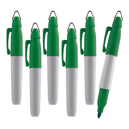 TH Golf Mini Permanent Markers, Assorted Colours, Fine Point, 6 Count (Green) - color: Green