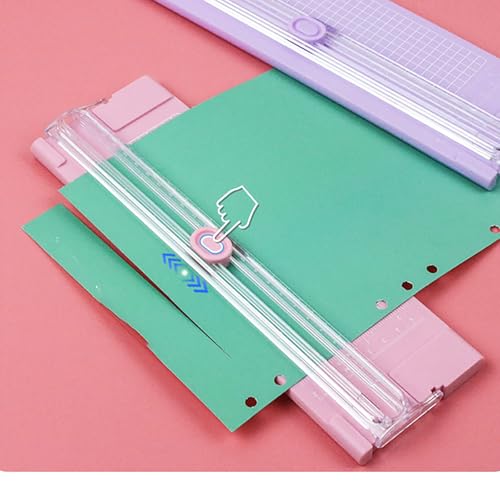 A4 Pink 10.5 Inch x 3.5 Inch Paper Cutter for Cutting Paper, Coupon, Label, Cardstock, and Scrapbooking Craft for Office and Home (Pink) - color: Pink