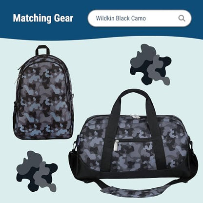 Wildkin Two Compartment Lunch Bag, Black Camo | Two-compartment, insulated lunch box — coordinates with matching Wildkin backpacks and water bottles - color: Black Camo