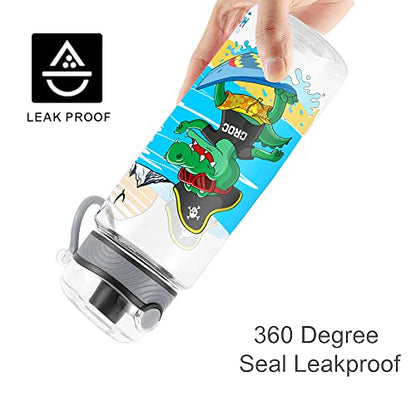 Cute Water Bottle for School Kids Girls, BPA FREE Tritan & Leak Proof & Easy Clean & Carry Handle, 23oz/ 680ml (Croc) - color: Croc