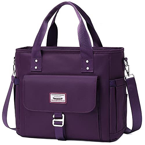 Weitars Lunch Bag for Women Work,Insulated Lunch Box Extra Large Lunch Tote Bag,Wide-Open Tote Cooler Bag With Removable Shoulder Strap with Side Pocket,Lunchbag For Picnic Hiking Beach - color: Purple