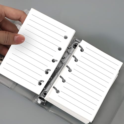 Mini Binder Paper Refill Loose Leaf Paper 40 Sheets Filler Paper M5 Mini Journal Planer Inserts Memo Refills for 5 Ring Binder Notebook 2 Pack - color: Blank Paper