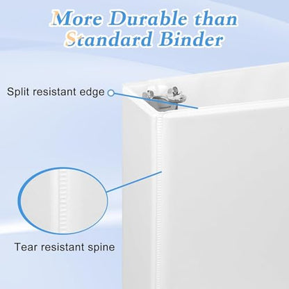 CIXILDTS 1.5-inch D Ring Binders, Fit US Letter Size Paper, 1-1/2" 3 Slant-D Ring Binder with 2 Pocekts, 12-Pack, White - color: White, size: 1.5", style: 12-Pack