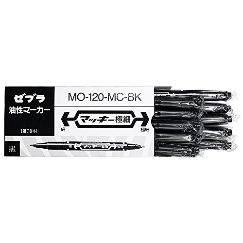 Zebra permanent marker McKee extra fine B-MO-120-MC-BK Black 10 pieces