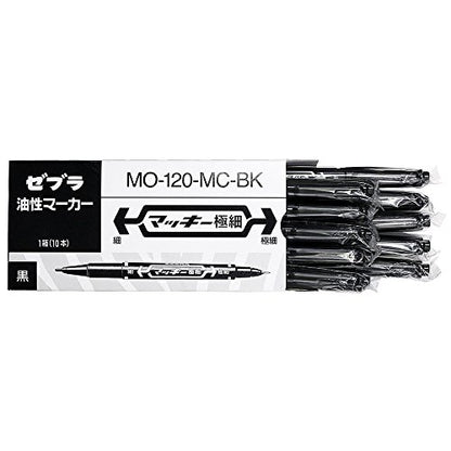 Zebra permanent marker McKee extra fine B-MO-120-MC-BK Black 10 pieces