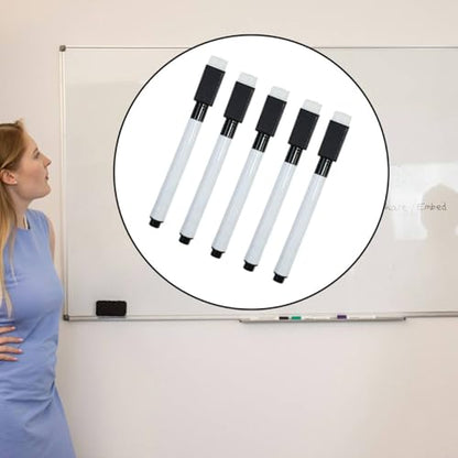25PCS Black Magnetic Mini Dry Erase Markers, 4.5 Inch Mini Whiteboard Marker Pens with Eraser Cap, Low Odor Fine Tip for School, Office, and Business Use