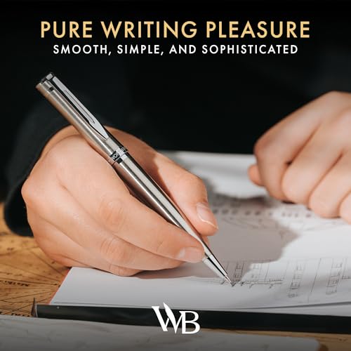 Wordsworth and Black Mechanical Pencil Graphite Lead- Stunning Luxury Metal Pencil, Silver Chrome Finish, 0.7mm Led, Best Gift Set for Men & Women, Professional Executive Office Pencils - color: Silver Chrome