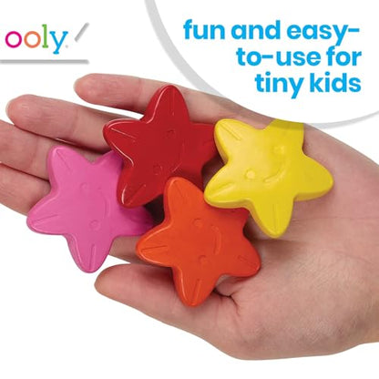 Ooly Stars of the Sea Star Shaped Chunky Crayons for Toddlers and Little Hands Set of 6, Non-Toxic Star Shaped Easy to Hold Crayons for Young Children, No Rolling Crayon, Gifts for Kids - style: Stars of the Sea