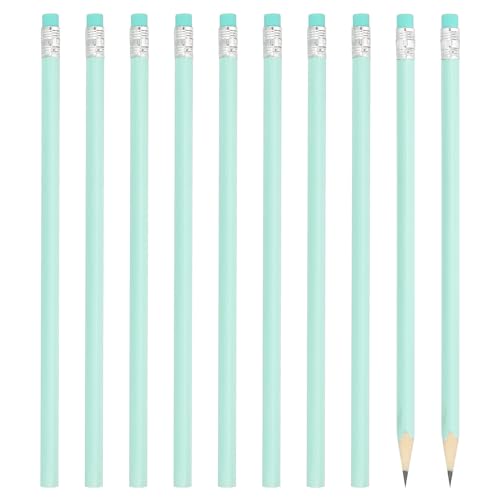 PATIKIL Round Pencils, 48 Pack HB Graphite Pencils with Eraser Wood Pencils Cute Pencil for Classroom Teacher Office Supplies, Light Green - color: Light Green