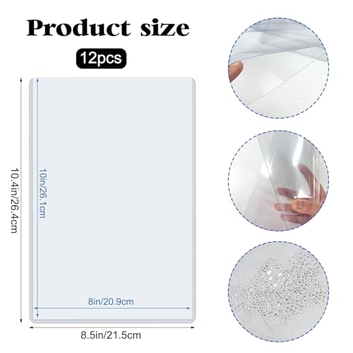 Rainmae 12 Pack 8" x 10" Rigid Print Protectors, Clear Hard Plastic Page Sheet Protectors, Paper Sleeves Photo Plastic Sleeves Document Holder Birth Certificate Protector - color: 8*10in (12pcs)