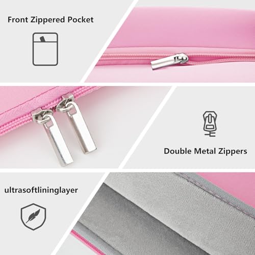 11-11.6 Inch Laptop Sleeve Shockproof Case Padded Computer Protective Cover with Pocket Compatible with 11.6" MacBook Acer ASUS HP Stream Dell Samsung Chromebook Notebook, Pink - color: Pink, size: 11"-11.6"