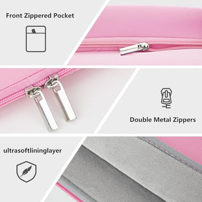 11-11.6 Inch Laptop Sleeve Shockproof Case Padded Computer Protective Cover with Pocket Compatible with 11.6" MacBook Acer ASUS HP Stream Dell Samsung Chromebook Notebook, Pink - color: Pink, size: 11"-11.6"