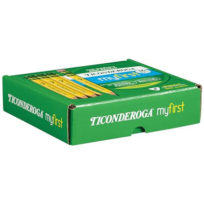 Ticonderoga My First Short Triangular Pencils, 36 Pencils/Pack, 1 Pack | Wood-Cased, #2 HB Soft, Yellow - size: 1 Count (Pack of 36)