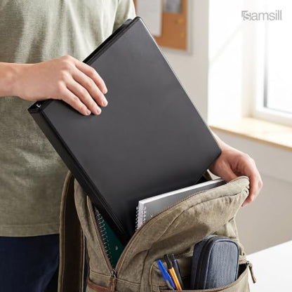 Samsill 0.5 Inch 3 Ring Binders, Economy Round Ring, Clear View Cover, 100 Sheet Capacity - for School, Home, Office - Black, 12 Pack - size: 12-Pack, style: 0.5 Inch