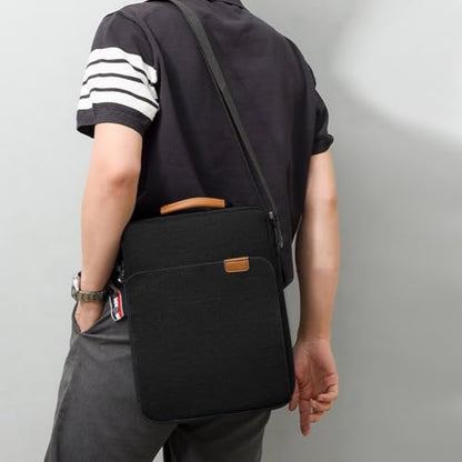 KIZUNA Tablet Sleeve Case 12.5 Inch Shoulder Bag for 13" 13.6" MacBook Air M3 M2/ MacBook Pro 14 M1 M2/12.9" 13" iPad Pro M4/ iPad Air M2 Tablet/13 inch Surface Pro 10 9 8/13.4" XPS 13 Samsung,Black - color: Black, size: 12-13 Inch / MacBook Air 13 M3 202