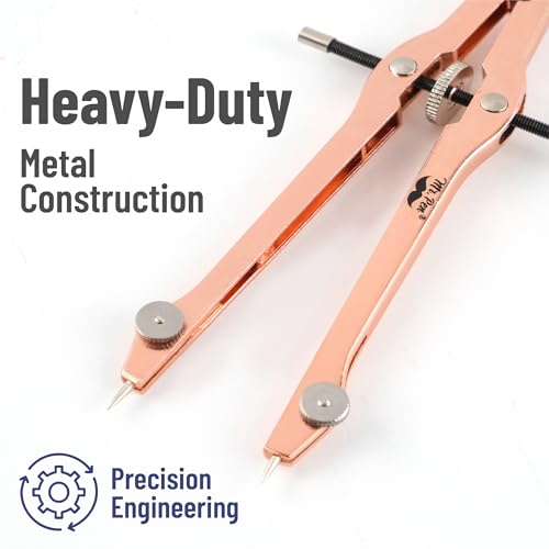 Mr. Pen- Geometry Set, 15 pcs, Rose Gold & Pink | 6 Inch Swing Arm Protractor, Divider, Set Squares, Ruler, Compasses and Protractor - color: Rose Gold & Pink