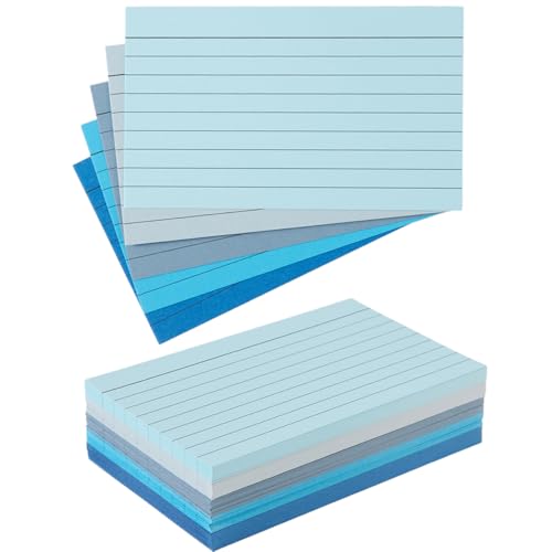 100 Sheets 3x5 Colored Ruled Note Cards Index Cards, 5 Blue | 250 GSM Heavy Flashcards for To Do List Cards, Accounting - color: 5 Blue, size: 3x5