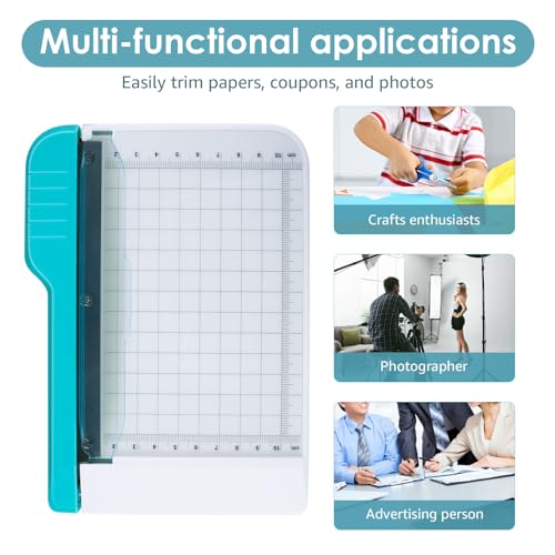 Guillotine Paper Cutter, 6 Inch Cut Length Small Paper Cutter, Non Slip Paper Trimmer Compact and Portable Curved Strip Paper Cutters for Cutting Coupon Craft Paper Card and Photo