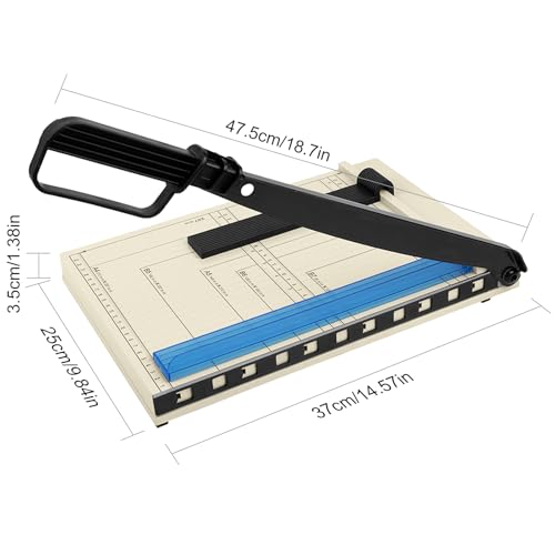 12" Guillotine Paper Cutter, A4 Paper Cutter, Heavy Duty 12-Sheet Capacity Trimmer with Corner Rounder for Cardstock, Photos, Scrapbooking, Crafts, Laminating, Cardboard, Labels & Coupons
