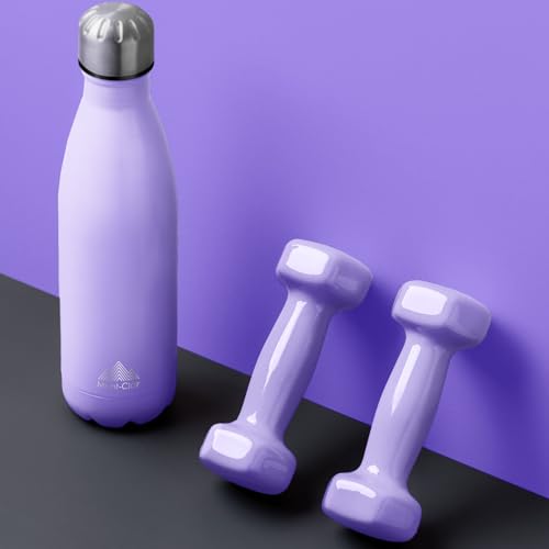 Mont-Clair Stainless Steel Water Bottle, Vacuum insulated - BPA Free, 12h Hot & 24h Cold Drinks, Metal Water Bottle 17 oz Leakproof, Ideal for Adult, Kids, Running - Lilac - color: Lilac, style: 17 Ounces