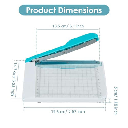 Small Paper Cutter 6 inch Cut Length, Non Slip Paper Trimmer Compact and Portable Curved Strip Cutters for Cutting Coupon Craft Card and Photo (White)