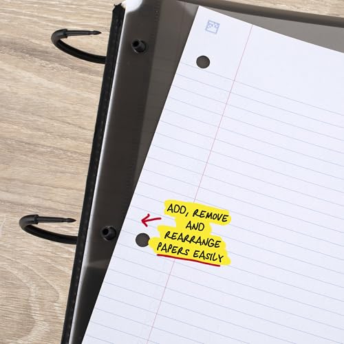 Five Star Flex Refillable Notebook + Study App 1.5 Inch O-Rings Binder with Pockets Tabs and Dividers, 300 Sheet Capacity, Includes 80 Sheets 8.5" x 11" College Ruled Paper, Prom Pink (293240R) - color: Prom Pink, size: 1 Pack