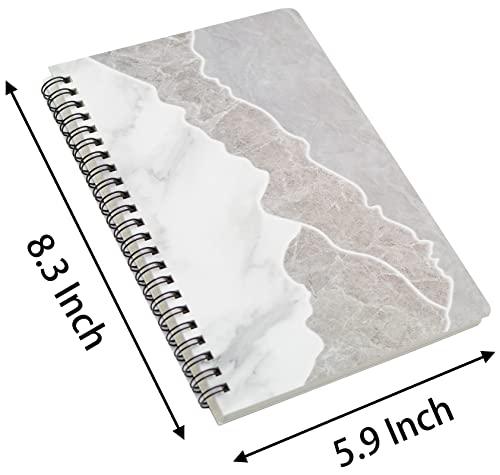 Yansanido Spiral Notebook, 8 Pcs A5 Marble Design Thick Hardcover 7mm College Ruled 80 Sheets -160 Pages Journals for Study and Notes (8 Style A5)